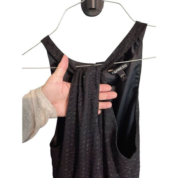 Express Women's Size Small Black Embellished Sleeveless Knee Length Dress - Picture 3 of 5